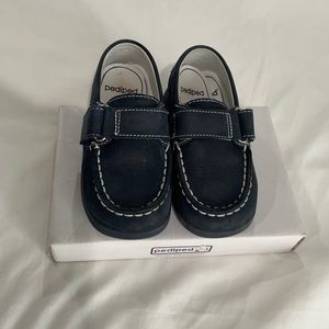 Pediped toddler shoes.  Navy loafer